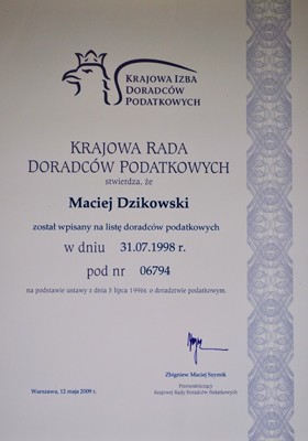 Biuro rachunkowe Poznań Doradztwo podatkowe Poznań Maciej Dzikowski